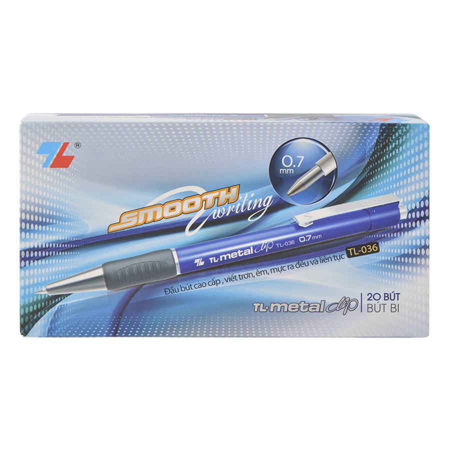 1 กล่อง OF BALLPEN TL 036 NIB 0.7MM 2 สี BLACK, BLUE INK