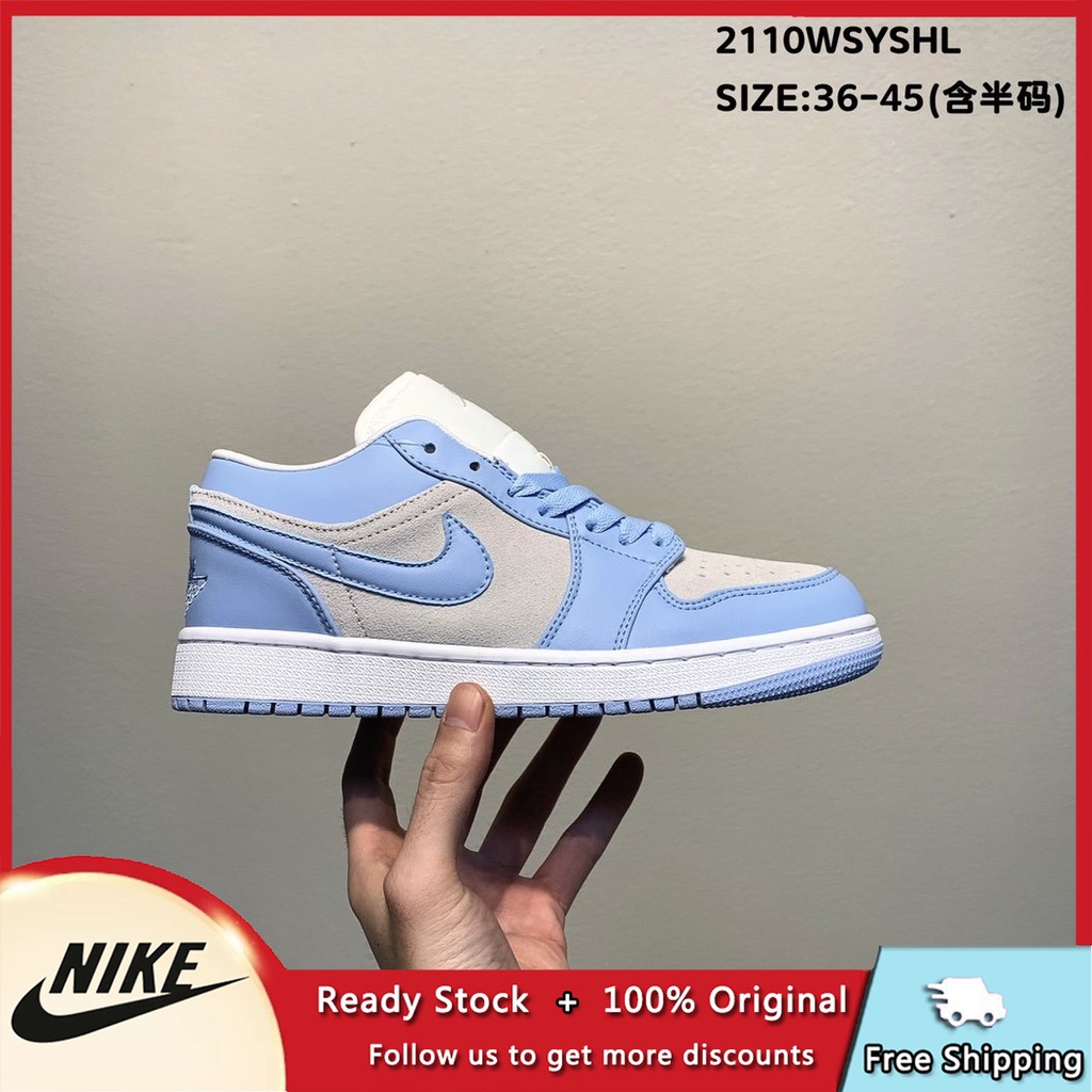 ของแท้ Nike Air Jordan 1 Low AJ1 รองเท้าผ้าใบระบายอากาศแฟชั่นที่สะดวกสบาย  รองเท้าลำลองผู้ชาย