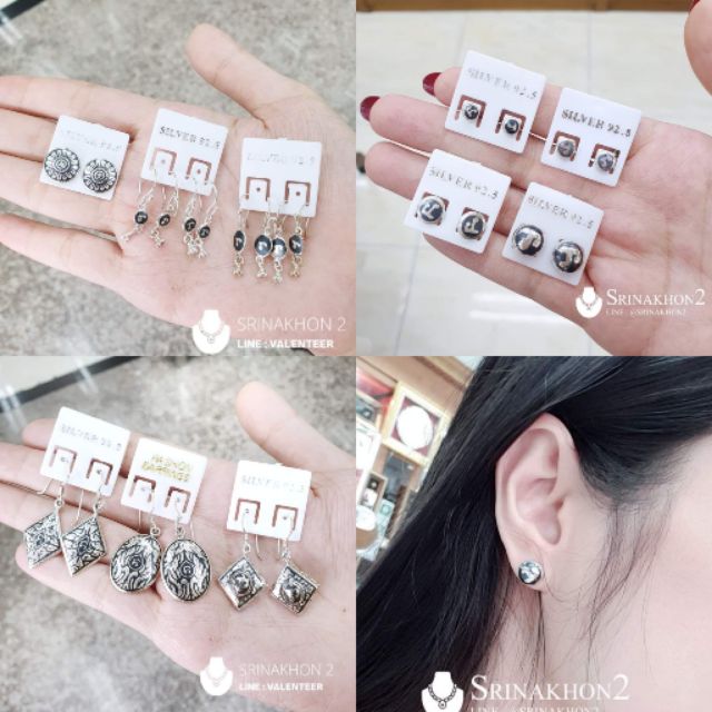 ต่างหู​นะโม เงินแท้925  จากจังหวัด​นครศรี​ธรรมราช​