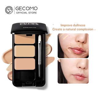 Gecomo คอนซีลเลอร์พาเลท 3 สี ปกปิดรอยคล้ําใต้ตา ปกปิดสิว กระจ่างใส ครีมคอนซีลเลอร์