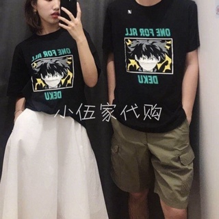 เสื้อยืดที่คุณต้องการพร้อมส่ง Uniqlo เสื้อยืดแขนสั้น พิมพ์ลาย Gintama Naruto Hero Academia Green Valley สําหรับผู้ชาย ผู