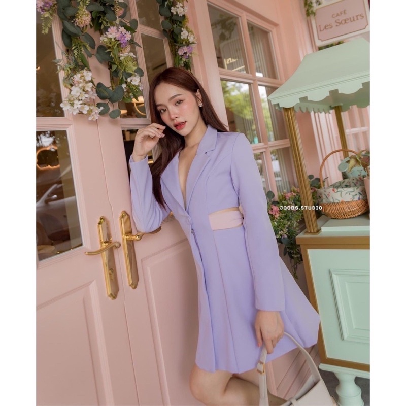 New with tag ! Joob studio #JBS933 Bonne Petite Dress สีม่วง size L