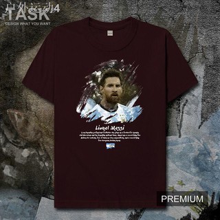 TASK Messi เสื้อยืดแขนสั้นผู้ชาย Argentina Barcelona เสื้อฟุตบอลที่ระลึกเสื้อผ้าลำลองในช่วงฤดูร้อน