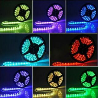 ไฟเส้นLED RGB  12V Strip ชุดไฟ LED เส้น รุ่น 5050 RGB พร้อมรีโมทย์  24W 5เมตร (กันน้ำ)