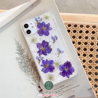 เคสดอกไม้ ดอกเดลฟินเนียม สีม่วง i13 pro max s22 ultra note20 a53 a73 reno7 v23 เคสกันกระแทก