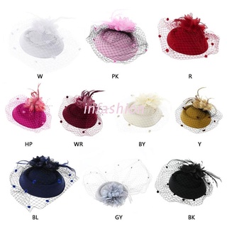 Inf Fascinators กิ๊บติดผมที่คาดศีรษะหมวกชามขนนกสําหรับงานแต่งงานปาร์ตี้