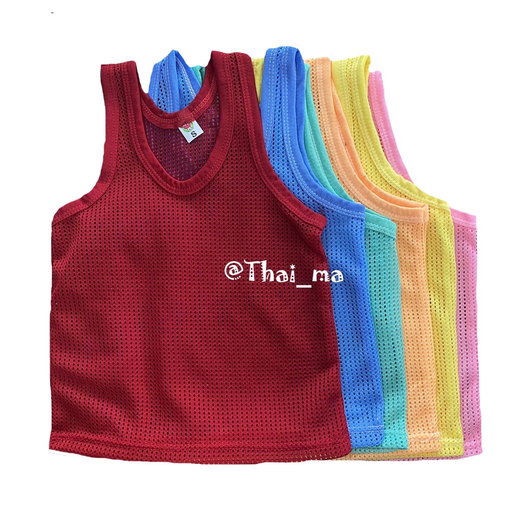 เสื้อกล้ามมีรู (แพ็ค3612ตัว) หลากหลายสี คละสี สำหรับเด็กแรกเกิด - 8 ปี