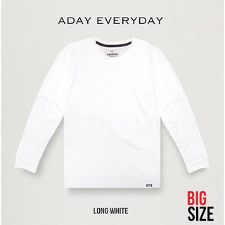 Just Say Bad ® เสื้อแขนยาว 3XL 4XL ไซส์ใหญ่ ( จั้มแขน ) สีขาว รุ่น Classic Long เสื้อยืดคนอ้วน / เสื้อคนอ้วน BLB