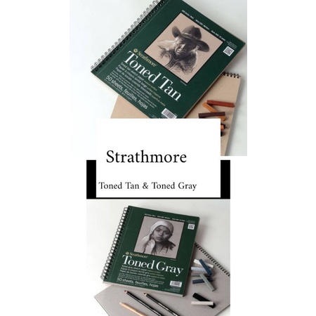 Strathmore Toned Tan & Strathmore Toned Grey (Repack 5 แผ่น (5 แผ่น) 400 Series Sketch Pad Repack Size Per Sheet