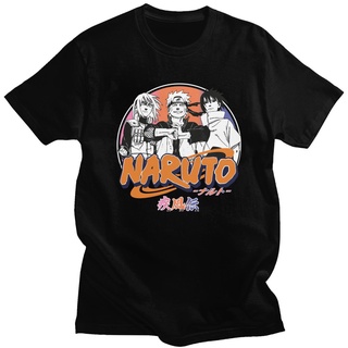 เสื้อยืดแขนสั้น ผ้าฝ้าย พิมพ์ลายอนิเมะ Naruto Shippuden Team 7 Kakashi Hatake สําหรับผู้ชาย