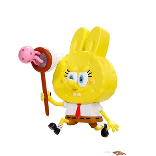 ของแท้ POPMART Bubble Matt LABUBU Labubu SpongeBob SquarePants Series กล่องตาบอดเครื่องประดับทำมือของเล่น