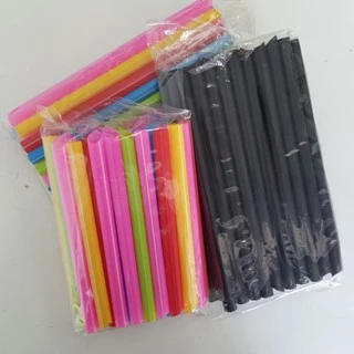 หลอดไข่มุกแบบไม่ซีล แแบบสั้น ยาว สีดำและคละสี หลอดมุก รุ่นประหยัด