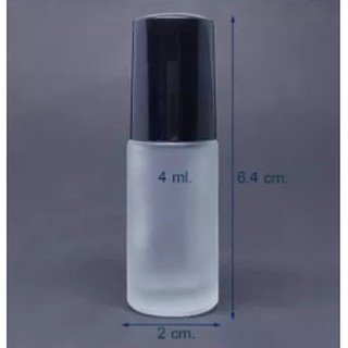 ขวด 4 มล ขุ่น + ลูกกลิ้ง + ฝา   (24 ใบ)