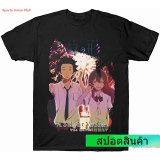 ผู้ชายและผู้หญิง หุ่นยนต์ ผู้ชาย เสื้อยืด A Silent Voice Manga Shirt Anime Women Koe No Katachi T Shirt For Men Black เส