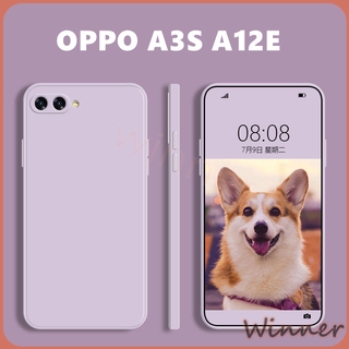 เคส Oppo A3S A12E MFYT เคสโทรศัพท์มือถือซิลิโคนนิ่มสีพื้นสําหรับ