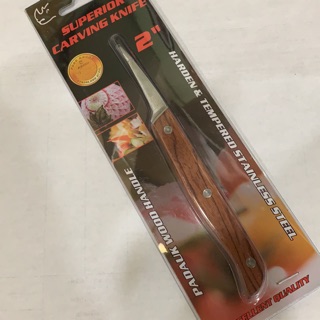 มีดแกะสลัก โคตรคม ปลายตรง 2’ ด้ามไม้