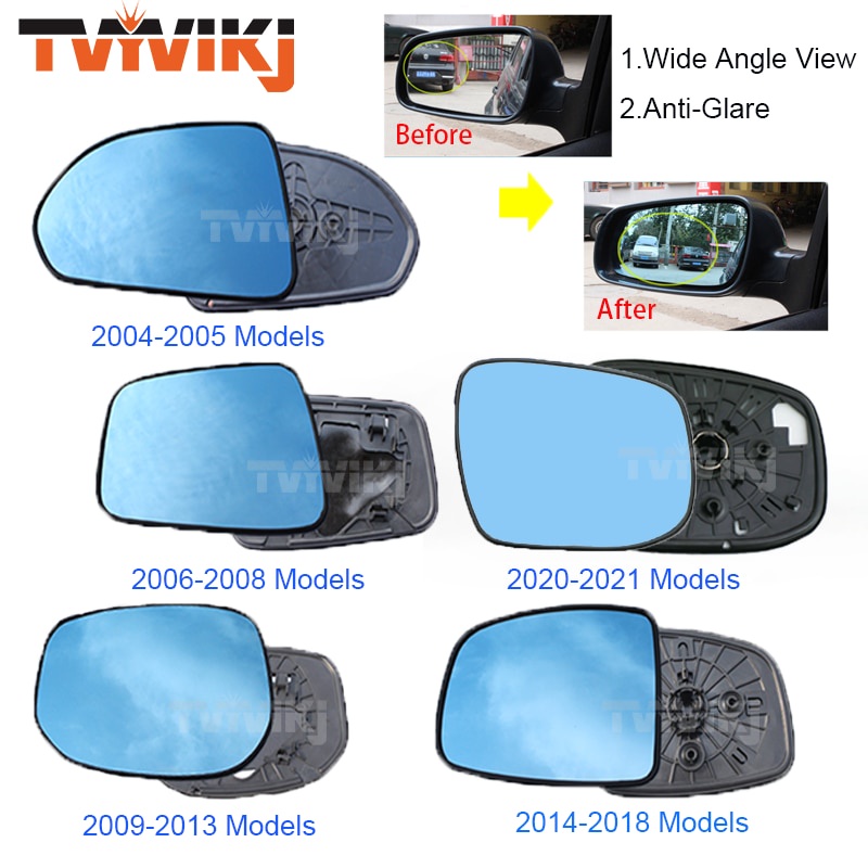 Ly เลนส์กระจกมองหลัง มุมกว้าง ป้องกันแสงสะท้อน สีฟ้า สําหรับ HONDA FIT Jazz 2003-2021