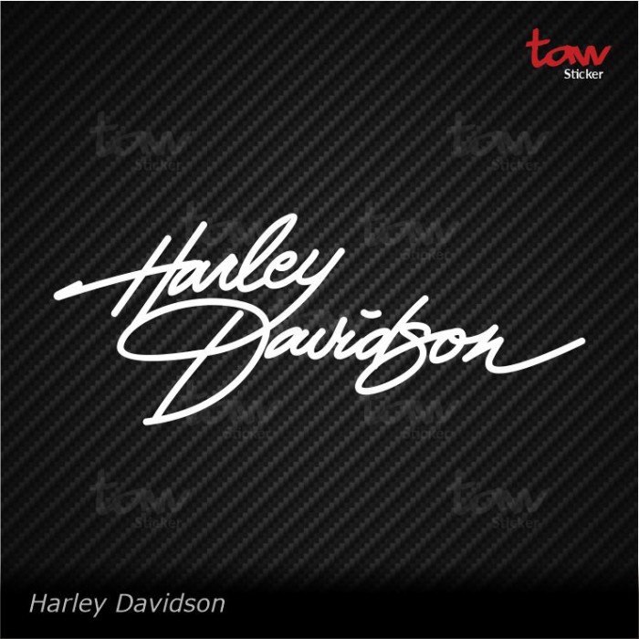 Putih Harley Davidson Cutting Sticker Car Motorcycle Laptop Helmet Window Sticker - 12x5 cm, สีขาว