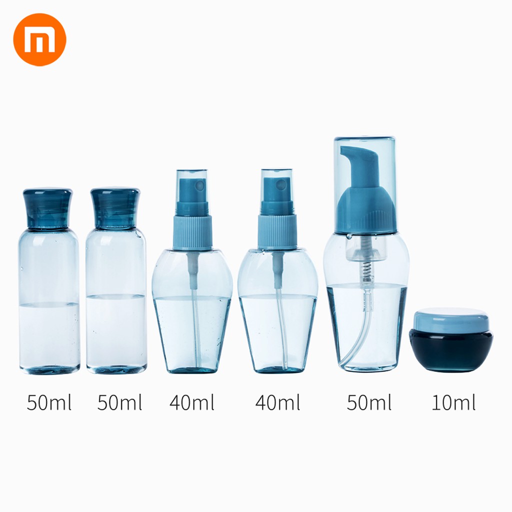 Xiaomi Jordan&Judy 6Pcs 10ml 40ml 50ml Portable Silicone Refillable Bottle Empty Travel Pack Press F