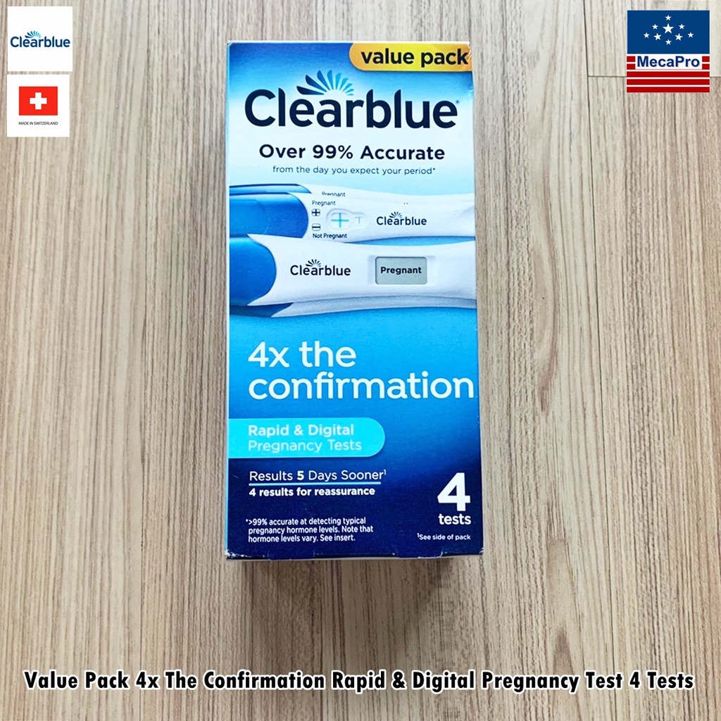 Clearblue® Value Pack 4x The Confirmation Rapid &amp; Digital Pregnancy Test 4 Tests ชุดทดสอบการตั้งครรภ์ 2 แบบ