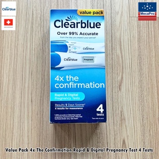 Clearblue® Value Pack 4x The Confirmation Rapid &amp; Digital Pregnancy Test 4 Tests ชุดทดสอบการตั้งครรภ์ 2 แบบ