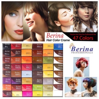 ครีมเปลี่ยนสีผม Berina เบอริน่า 47 สี (สีA41-A47) ราคา 35-55 บาท