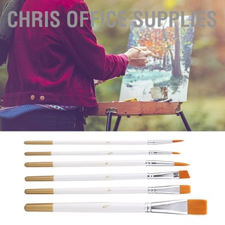 Chris office Supplies ชุดแปรงปากกาไนล่อน สําหรับวาดภาพระบายสี 6 ชิ้น