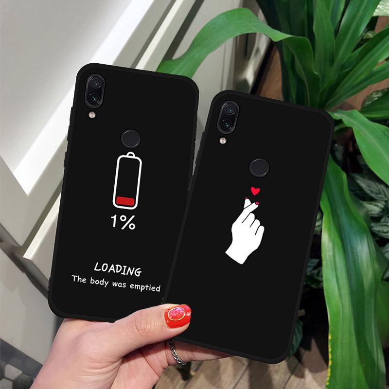 เคสแบบน่ารักสําหรับ xiaomi poco f 1 mi 9 redmi 7 note 7 6 5 pro redmis 2 tpu สีดํา