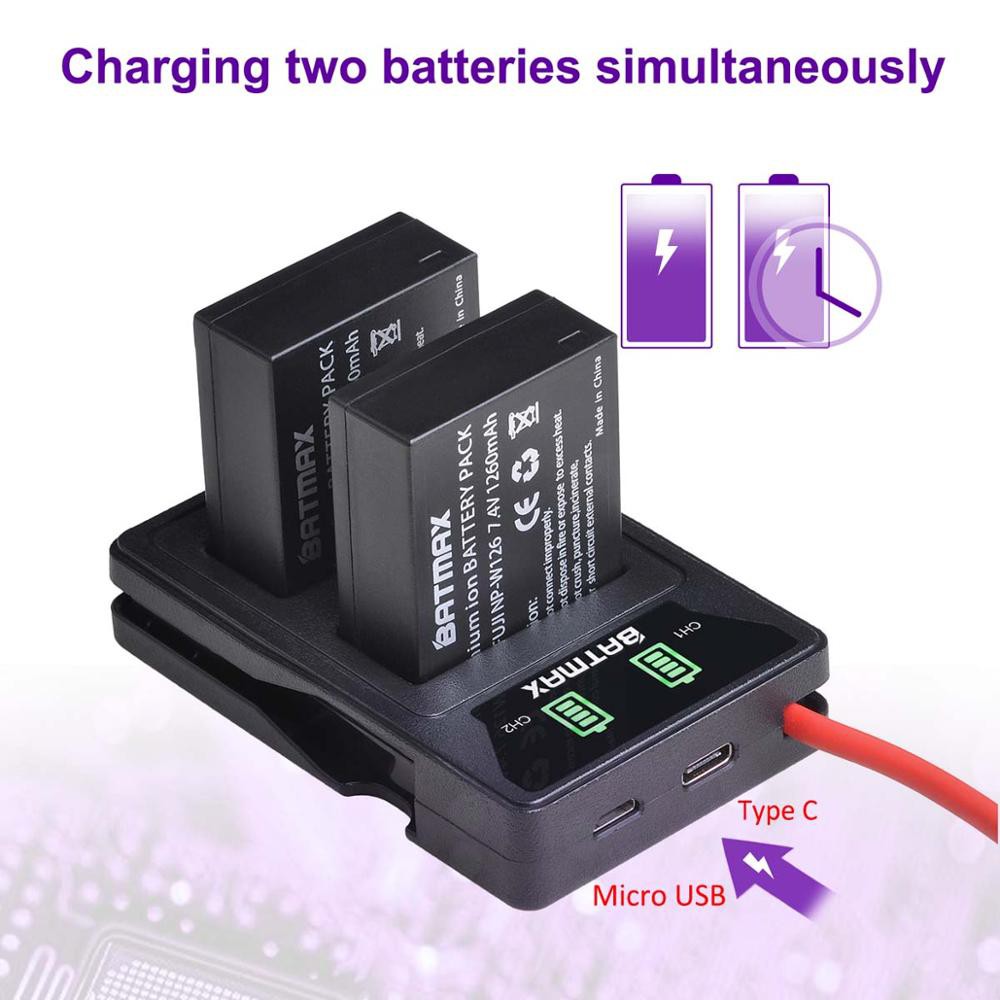 เเบตเตอรี่กล้อง เเท่นชาร์จเเบต Fuji NP-W126S NP-W126 Battery เเบตเตอรี่ กล้องfuji XA5 XA3 XA2 XA10