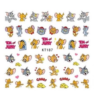 KT187 สติกเกอร์ลายการ์ตูน ทอม&amp;เจอรี่ Tom&amp;Jerry สำหรับติดเล็บหรือติดตกแต่งสิ่งของเล็กๆน่ารัก