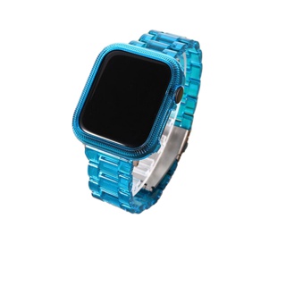 ส่งไวจากไทยสายนาฬิกาข้อมือ ใส และฝาครอบป้องกัน สําหรับ Apple Watch ขนาด 38 มม. 42 มม. สำหรับ iWatch Band 5 4 3 2 1 SE Correa ขนาด 40 มม. 44 มม. SE 6:white,44mm