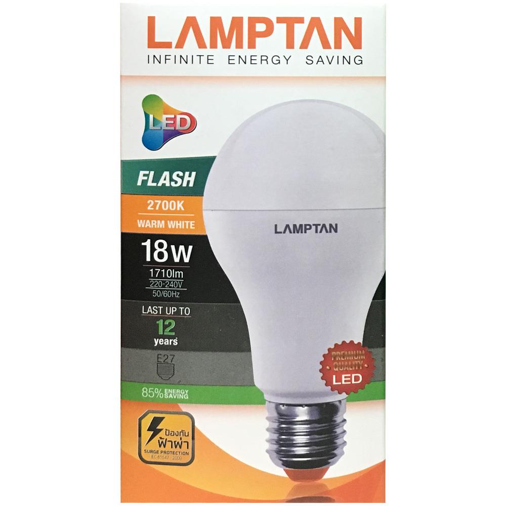 หลอด LED LAMPTAN FLASH 18 วัตต์ E27 WARMWHITE