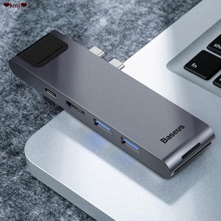 พร้อมส่งในไทยBaseus HUB Type C Adapters HUB-L0G HDMI USB Thunderbolt C+Pro 7 in1 อุปกรณ์เชื่อมต่อ สำหรับคอมพิวเตอร์ #3