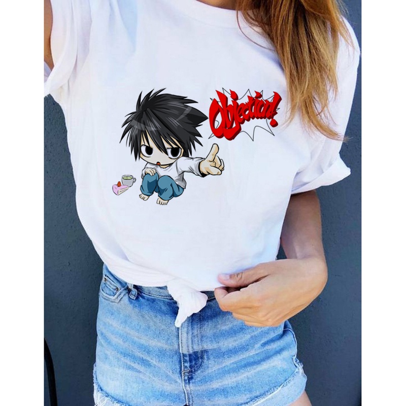 🔥 เสื้อยืดคอกลม แขนสั้น พิมพ์ลาย L Objection แฟชั่นฤดูร้อน สําหรับผู้หญิง 🔥