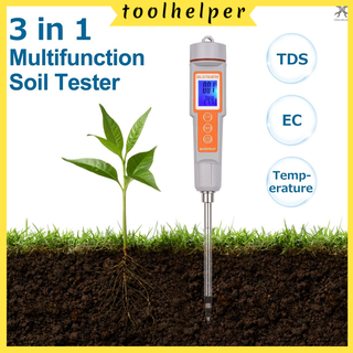 [toolhelper] เครื่องทดสอบอุณหภูมิดินดิจิทัล EC TDS 3 in 1 พร้อมหน้าจอแบ็คไลท์ แบบพกพา