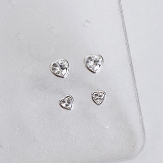 vela.cheeva : *silver925 / cz heart earring ต่างหูเงินแท้ รูปหัวใจเพชร cz