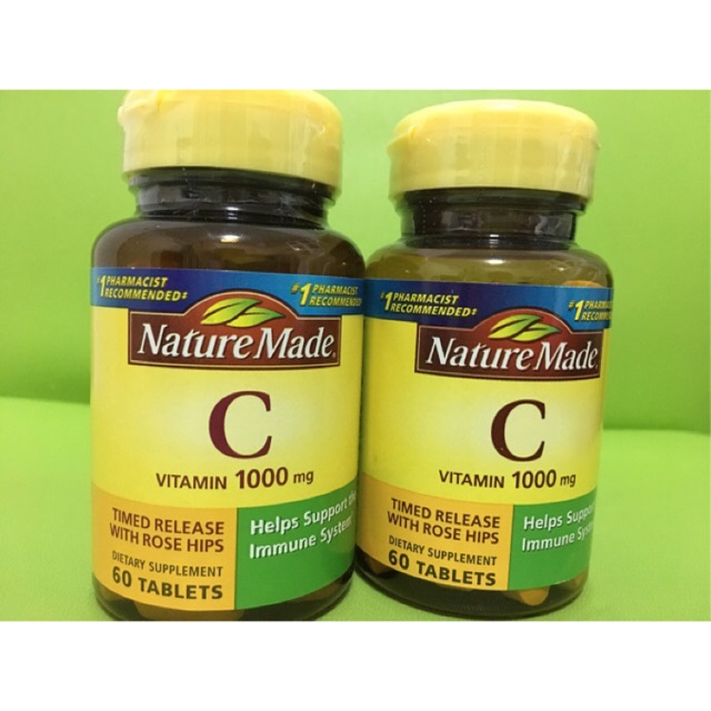 Vitamin C Nature Made 1000 mg. 60 เม็ด นำเข้าจาก USA