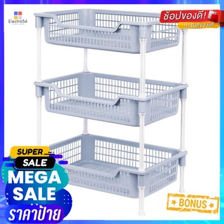 ชั้นวางของพลาสติก 3 ชั้น API ECO FRIENDLY สีฟ้าFREESTANDING SHELVING UNIT API ECO FRIENDLY BLUE 3-TIER