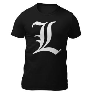 เสื้อผ้าผชเสื้อยืด พิมพ์ลายโลโก้ DEATH NOTE LS-5XL