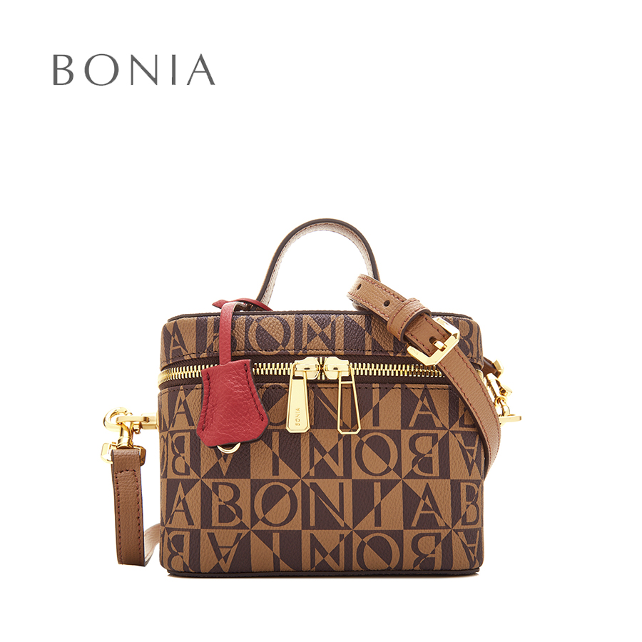 Bonia Dark Brown Clarissa กระเป๋าสะพายข้าง ด้ามจับด้านบน