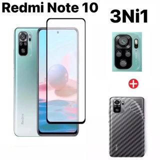 3in1 Redmi Note10 (5G) / Redmi Note10Pro / Redmi Note10S  ฟิล์มเลนส์กล้อง + ฟิล์มกระจกเต็มจอ+ ฟิล์มหลัง ฟิล์มกันกระแทกขอ