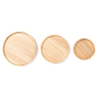 The Woods Tale จานไม้ ถาดไม้ ทรงกลม CIRCLE PLATE จากไม้แท้ธรรมชาติ มี 4 ไซส์ (6", 8", 10",12")