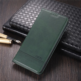 เคสสำ Samsung Galaxy S21 FE 5G Case Leather Flip Magnetic Back Cover Samsung S21 FE เคสฝาพับ มือถือแล