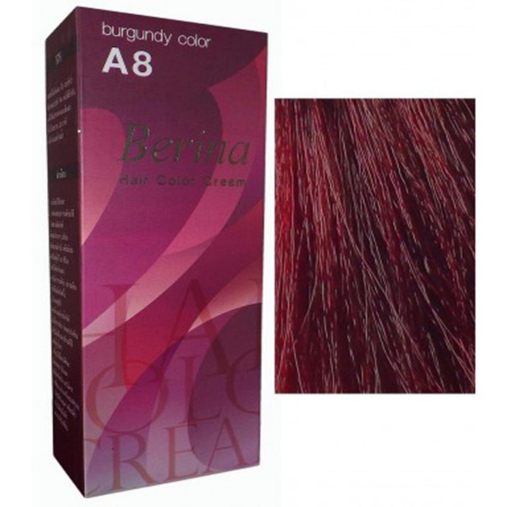 Berina น้ำยาย้อมผม เบอริน่า A8 สีแดงประกายม่วง