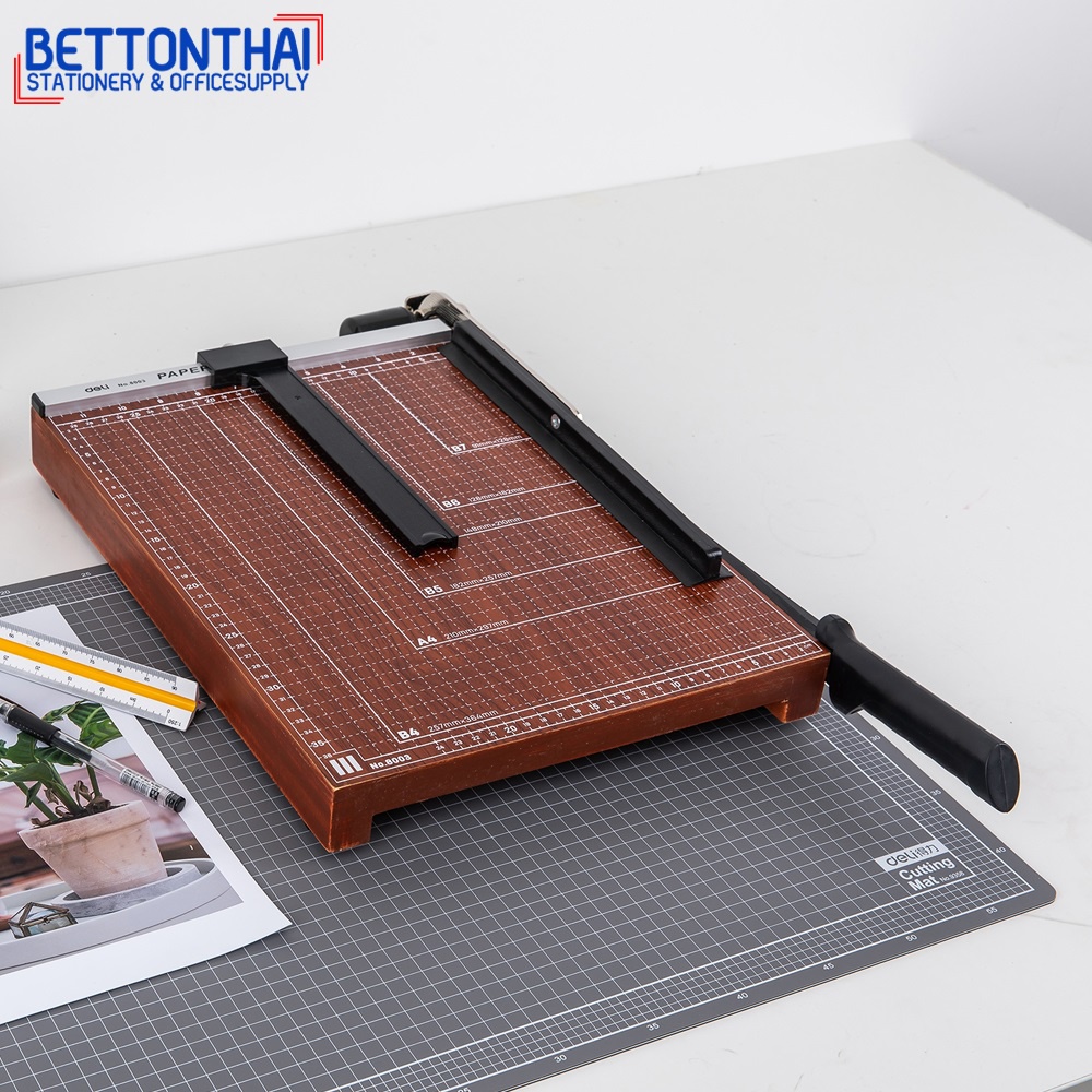 Deli 8003 Lever Paper Trimmer แท่นไม้ตัดกระดาษ 12 sheets ขนาดB4 ...