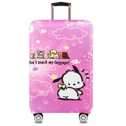 พร้อมส่ง สินค้าอยู่ไทย! 18-32 นิ้ว ผ้าคลุมกระเป๋าเดินทางแบบยืด ลาย pochacco ลายนี้มีซิปข้างสองด้าน ซิปล่าง ที่ล็อกล่าง