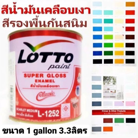 สีน้ำมัน LOTTO สีน้ำมันเคลือบเงา สีทาไม้ สีทาเหล็ก สีเคลือบเงา ชนิด เงา ลอตโต้ LOTTO ขนาด 1 กล 3.3ลิ