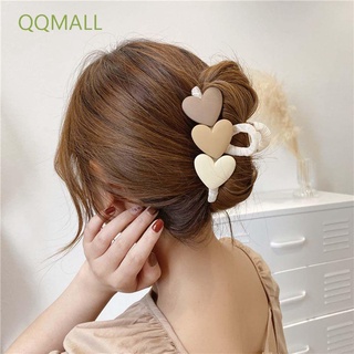 Qqmall กิ๊บติดผมรูปหัวใจสีเหลืองส้มสีขาวสไตล์วินเทจสําหรับผู้หญิง