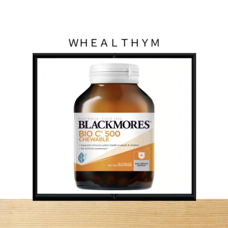 Blackmores Bio C 500 mg. Chewable 125 Tablets  แบล็คมอร์ ไบโอซี วิตามินซี 500 มก. แบบเคี้ยว 125 เม็ด