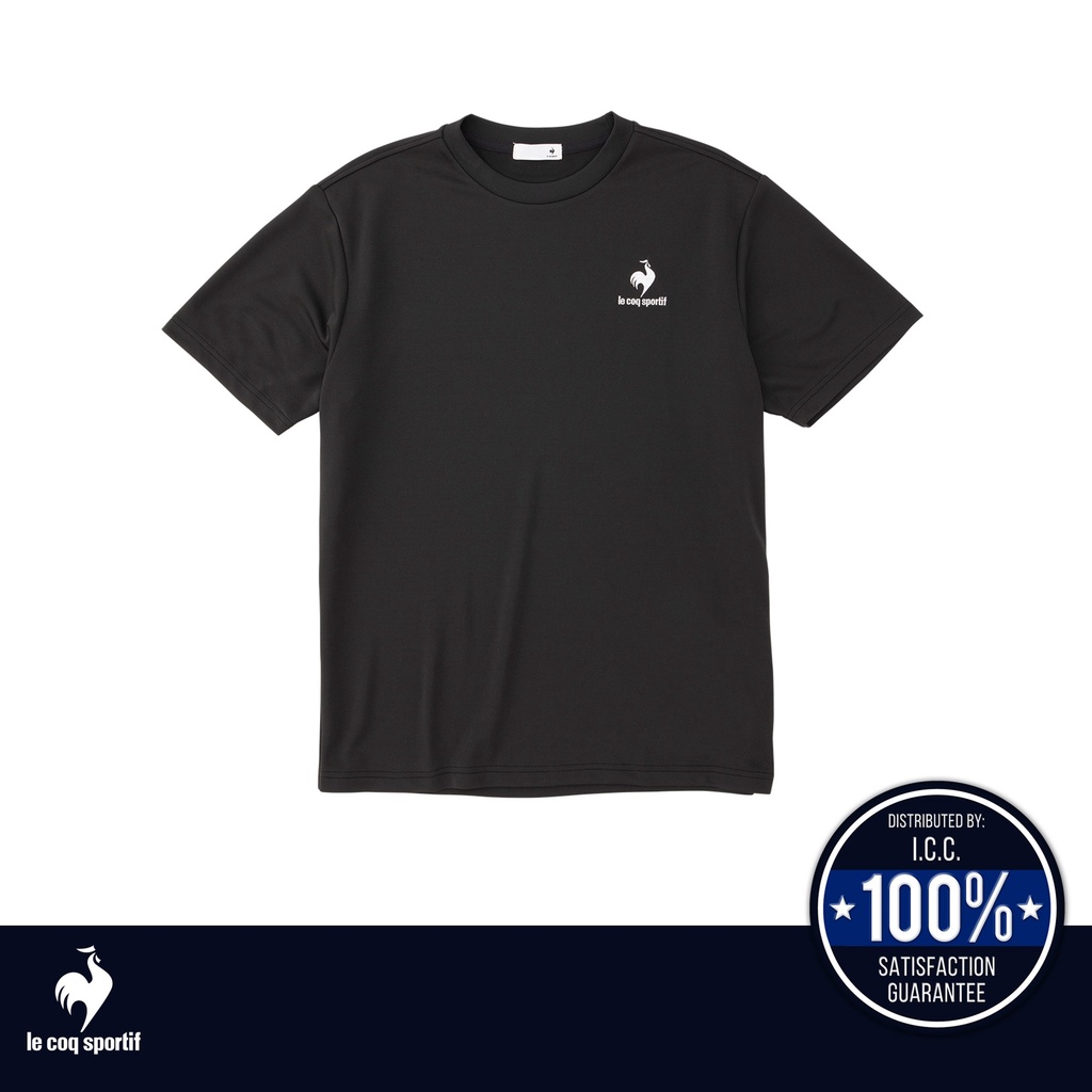 le coq sportif เสื้อเทรนนิ่ง ออกกำลังกาย ผู้ชาย สีดำ (T-shirt, เสื้อยืด, เสื้อออกกำลังกาย, lecoq)